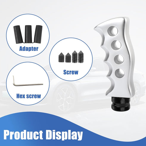 Pack-1 Car Gear Lever Shift Knob, 1.96" x 4.72" Easy-Grip Knife Handle Modified Interior Accessory, Shift Lever Kit with Mounting Adapter, Univers...
