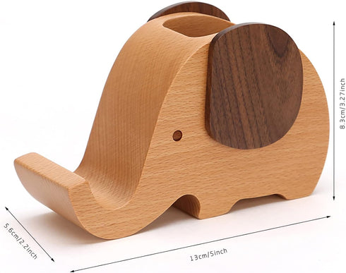 Pencil Holder Creative Elephant Gifts Toys Wooden Cute Pencil Holder and cell Phone Stand Organizer for Office Desk......
