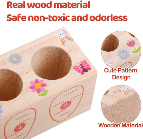 Montessori Wooden Toys Carrot Harvest Game Preschool Educational Learning Fine Motor Skills Shape Size Matching Toys Birthday Easter Basket Stuffe...