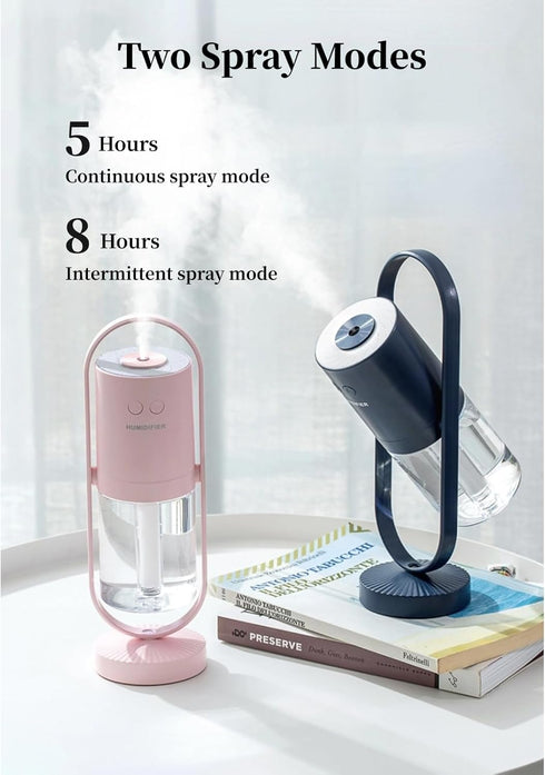 Portable Mini Humidifier, Compact 360° Rotating Cool Mist Air Humidifier Automatic Shutdown for Office for Home for Travel (#1)...