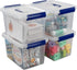 Ggbin 4 Pack 6 Quart Latching Storage Box, Small Lidded Storage Container Bin with Handle, Clear...