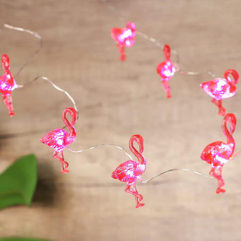 Pink Flamingo String Lights Battery Operated with Remote Fairy Lights 10ft 30LEDs USB Plug in Summer Tropic Themed Flamingo Decor Lights for Home ...