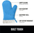 Gorilla Grip Heat and Slip Resistant Silicone Oven Mitts Set, 14.5 in, Soft Cotton Lining, Waterproof, BPA-Free, Extra Long Thick Gloves for Cooki...