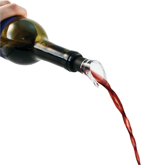 True Deluge Wine Aerator Pourer Spout Fits Most Standard Bottles, Drip Free Reusable Pourers for Wines, Party, Travel, Home Bar Accessories, Set o...