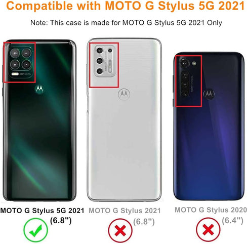 Motorola Moto G Stylus 5G (2021) Cellular Phone Case, Pink/Teal Shockproof TPU Soft Silicone...
