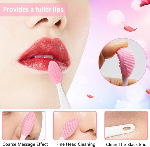 5PCS Silicone Face Scrubber Set, Lip Scrub Brush, Silicone Face Cleansing Brush, Face Applicator Tool and 2PCS Silicone Exfoliating Face Brush for...