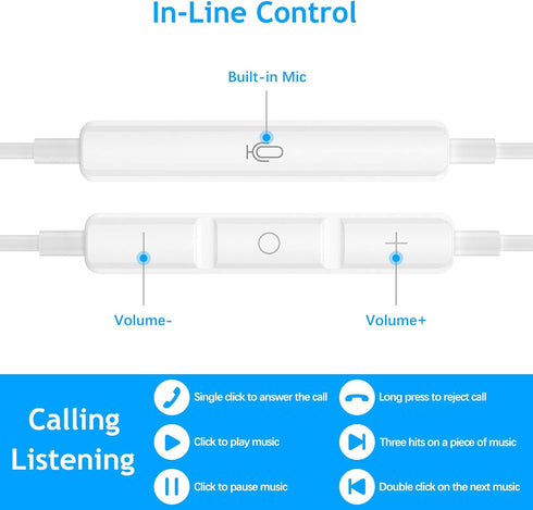 USB C Headphones for Galaxy S24 S23 S22 A54 A53 Z Fold 5 6, USB Type C Earphones with Microphone Android Wired Earbuds DAC Noise Canceling Headset...
