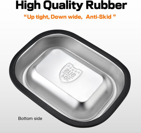 304 Stainless Steel Metal Food Dishes, with Cleaning Kit, Shallow Dog Food Bowls, Feeder Dog Bowls Water Bowl, for Small/Med Sized Cats Dogs (8.2 ...