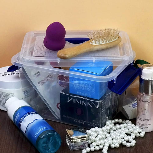 6-Pack 3 Liter Storage Box, Small Plastic Bin with Handle...