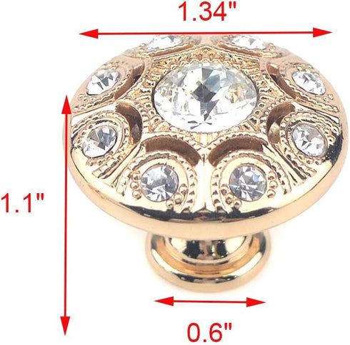 Geesatis 6 Pcs Crystal Cabinet Knobs Elegant Diamond Handles Knobs for Home Improvement Closet Drawer Cupboard Door Handles Accessories, with Moun...
