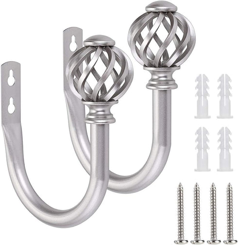 Sumnacon Set of 2 Metal Curtain Holdbacks - Wall Mounted Drapery Tiebacks with Screws, Decorative Window Treatment Holdbacks for Bedroom Livingroo...