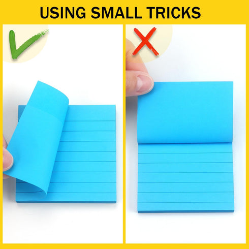 8 Pads Lined Sticky Notes 3x3 Sticky Notes with Lines Self-Stick Note Pads 8 Bright Multi Colors, 85 Sheets/Pad...