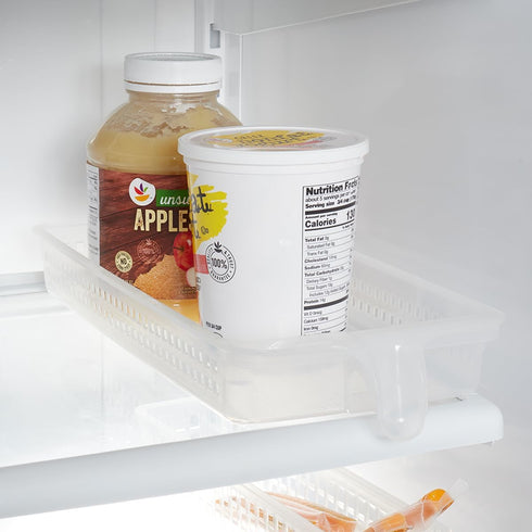 Plastic Kitchen Pantry Cabinet Refrigerator Food Storage Organizer Bin Holder with Handle, Clear by Home Basics...