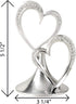 Sparkling Love Double Hearts Anniversary, Engagement, Wedding Cake Topper, 5.5-Inches, Metal with Rhinestones, Silver...