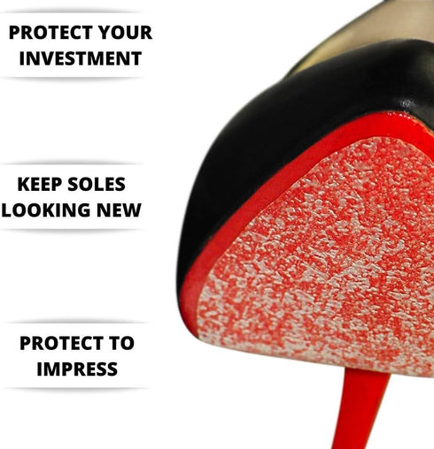 6 Pack- Sole Protector Stickers for High Heel Shoes - Clear 3M CL Christian Louboutin Red Bottoms - Compatible for All Heels - 6 Sheets for 3 Pair...