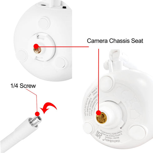 Flexible Baby Monitor Clip Mount Compatible with HelloBaby HB65/HB6550/HB6558/HB66/HB248,ANMEATE SM935E/SM650 Baby Monitor, Hellobaby Camera Mount...