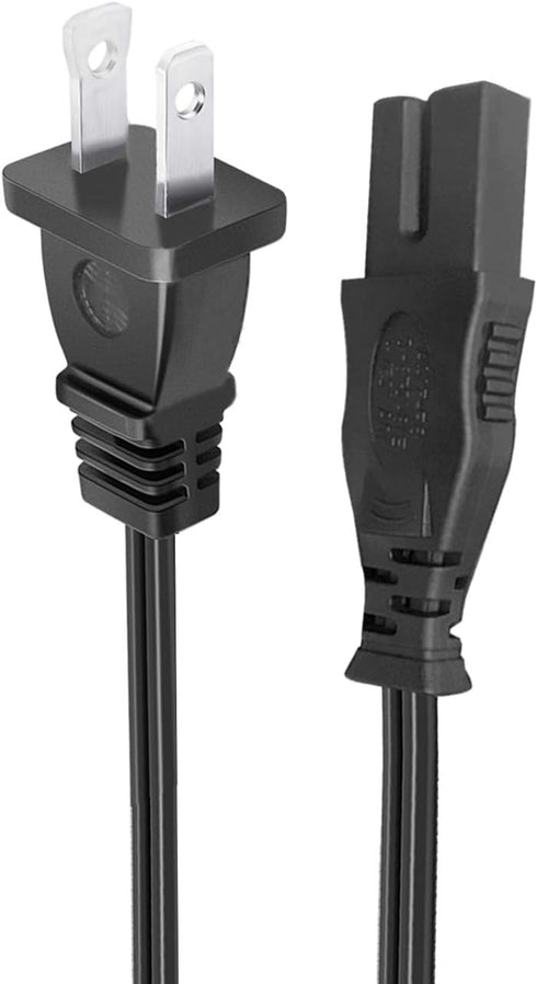 Polarized 8.2ft Power Cord for JVC Emerald EM32FL EM39FT EM55FT LT-32DM22 EM65FTR EM42FTR TV 2 Prong Power Cord Cable Replacement...