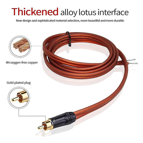 5FT RCA to Bare Wire Speaker Cable Speaker Bare Wire Cables to RCA Plugs Adapter Repair Speaker Cord, Heavy 14 Gauge Speaker Wire to RCA Connector...