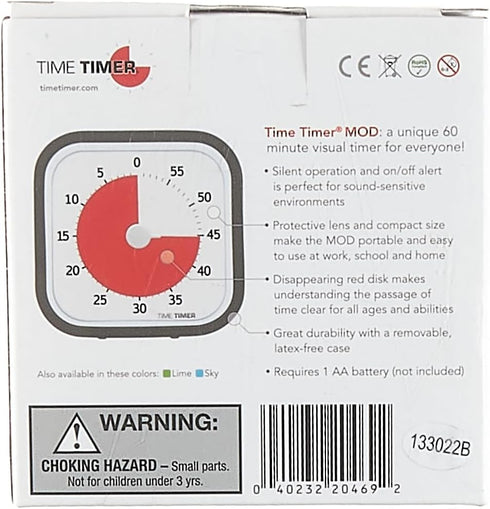 TIME TIMER MOD (Charcoal), A Visual Countdown 60 Minute Timer for Classrooms, Meetings, Kids and Adults Office and Homeschooling Tool with Silent ...