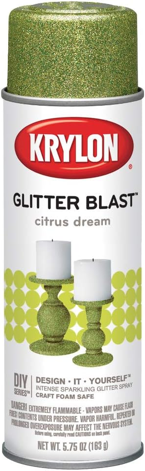 Krylon Glitter Blast Glitter Spray Paint for Craft Projects, Citrus Dream Green, 5.75 oz...
