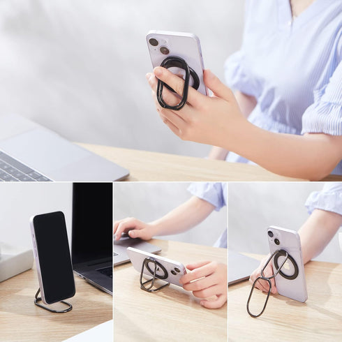 Magnetic Phone Ring Holder for MagSafe Grip Kickstand Adjustable Cellphone Ring Stand Mag Safe Accessories for iPhone15/ 14/13/12 Series Removable...