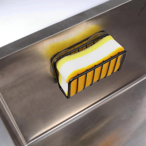 Toplife Sponge Holder for Kitchen Sink, Rust-Proof Suction Cup Sponge Caddy - Black...