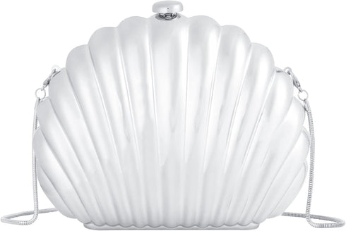 Women Evening Bag Acrylic Clutch Purse Shell Shape Shoulder Cross-body Bag Chain Box Bag...