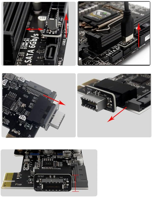 COMeap USB 3.2 Gen 1 to USB 3.2 Gen 2 Header Adapter, USB 3.1 Type-E Key-A to USB 3.0 20 Pin Header Converter for Type C Motherboard (Vertical Typ...