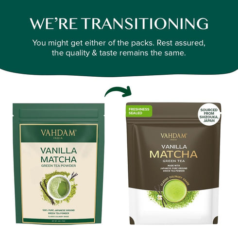 VAHDAM, Vanilla Matcha Green Tea Powder - 1.76oz | Pure Madagascar Vanilla + Premium Authentic Japanese Matcha | Hot or Iced - Vegan & Gluten-Free...