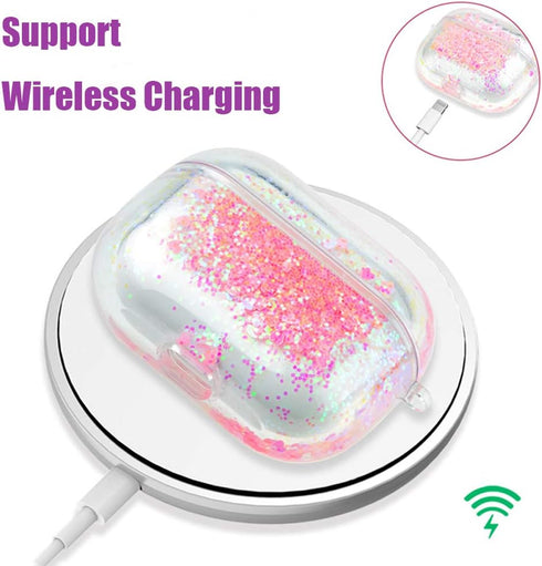 SGVAHY Case for Airpods Pro Case Cover with Keychain Cute Airpod Pro Case Kawaii Bling Glitter Quicksand Clear Airpods Pro Wireless Charging Case ...
