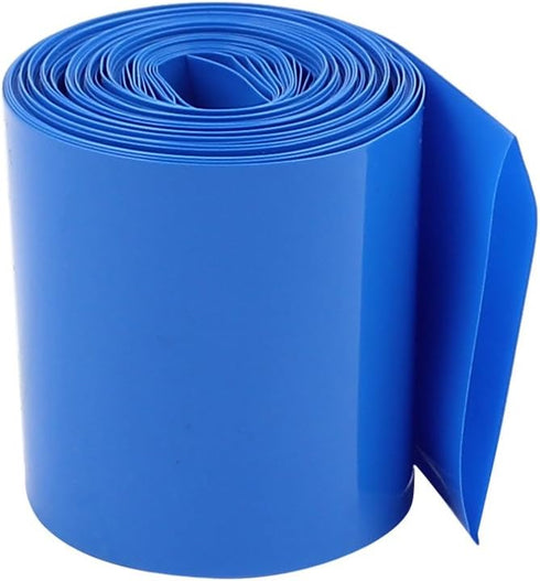 uxcell 55mm Flat Width 10M Length PVC Heat Shrink Tube Blue for 18650 Batteries...
