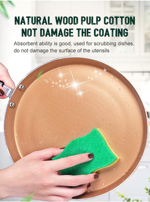 Graham & Ash Co Biodegradable Plant Based Cleaning Dishes Home Cleaning Eco- Friendly Kitchen Sponge (9), White...