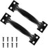 2 PCS Gate Handle Pulls, 4" Pulls in Black, Garage Door Pull Handle with Screws for Outdoor, Drawer & Garage (Black, 4 Inch)...