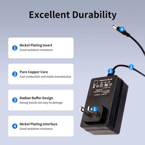 18V AC DC Power Supply Adapter 18Volt 1 Amp Charger DC 18V 1A Power Cord with 8 Interchangeable Jacks for 100mA 200mA 300mA 400mA 500mA 600mA 800m...