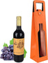 Leather Wine Gift Bag 16.1x3.5x3.5 in, Wine Gift Tote Bag, Reusable Metal Clasp Gift Wine Bag, Portable Wine Protector for Parties, Birthdays, Wed...