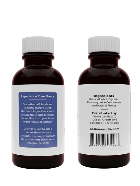 Native Vanilla - Blueberry Extract - 4 Fl Oz - Perfect for Cooking, Baking, and Dessert Crafting...