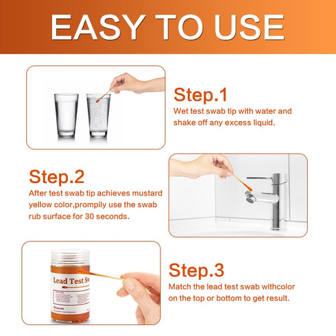 Lead Test Kit for Dishes, 60 Pcs Rapid Lead Test Swabs, Dip in Water Lead Testing Kit, Lead Paint Test Kit Home Use for All Surfaces, Results in 3...