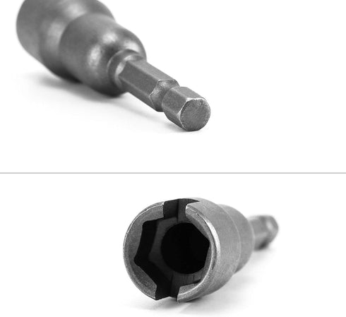 QWORK Wing Nut Driver, 2 Pack, Power Wing Nut Drill Bit Socket Tool with 1/4 Quick Connect Hex Shank, for Panel Wing Nuts, Screws Eye C Hook...
