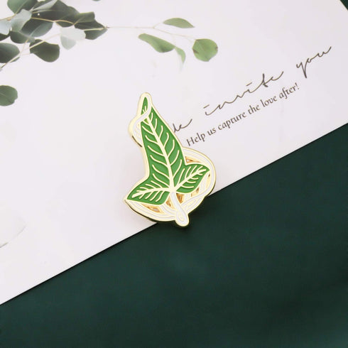 Movies Inspired Jewelry Elven Green Leaf Brooch Movie Fans Necklace for BFF Arwen Evening Star Butterfly Brooch...