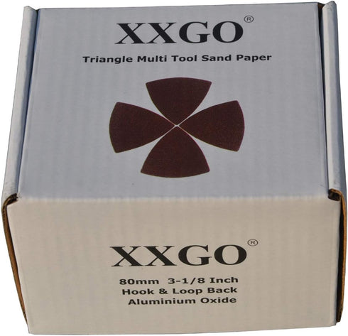 Triangular Oscillating Multi Tool Sanding Pads 3-1/8 Inch 80mm Assorted Grit 60/80/100/120/240 Grits Pack of 55 Pcs No.XG5501...