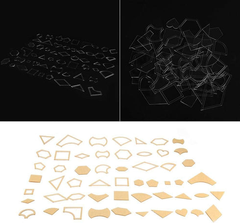 Quilting Template Set, 54 Pcs Clear Acrylic Pattern Stencil Template Set Leather Craft Quilting Sewing Tool DIY...