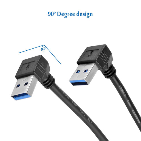 UCEC USB 3.0 Extension Cable, Male to Female 90 Degree Short Extension Cord 6 Inch Extender, Up & Down Angle, 2 Pack (Black)...