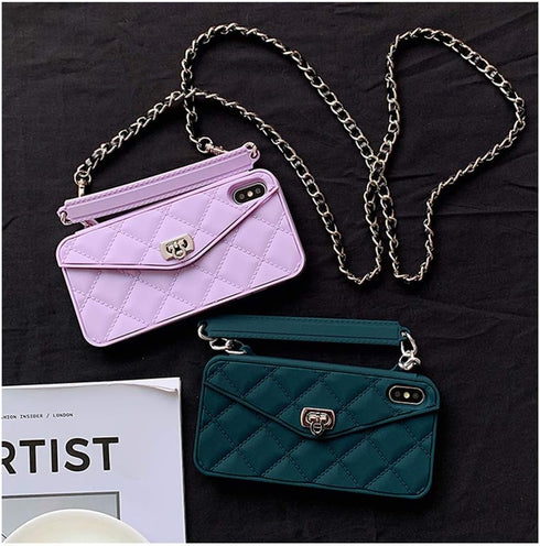 UnnFiko Wallet Case Compatible with iPhone 11 Pro, Cute Light Luxury Bag Design, Purse Flip Card Pouch Cover Soft Silicone Case with Handstrap Lon...