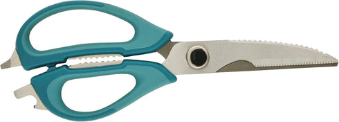 Rachael Ray Professional Multi Shear Kitchen Scissors with Herb Stripper and Sheath, 2 Piece, Agave Blue...