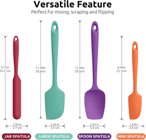 U-Taste Heat Resistant Silicone Spatula - 480ºF Hot-Proof Food Grade Kitchen Baking Bowl Scraper, Flexible and Sturdy Rubber Cooking Utensil for M...