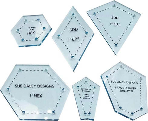 300Pc ASSROTED Acrylic TEMPLATES Quilting Patchwork Piecing Craft for Sewing...
