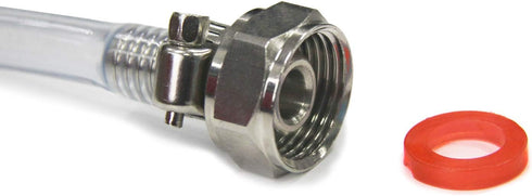Draft Beer Line with Hexnut - Vinyl Hose ID 3/16 inch OD 7/16 inch Length 5ft, with Hexnut Assembly, Free Two Clamps, Prefect Connect Beer Tap Tow...