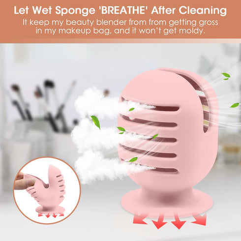 4Pack Makeup Brush Sponge Holder,Silicone Makeup Brush Covers Bag Travel Beauty Blender Holders Suctioned Drying Stand,Magnetic Makeup Brushes Cas...