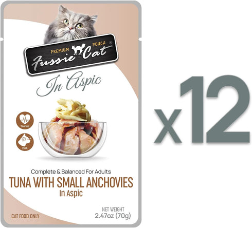 Fussie Cat Premium Tuna w/Small Anchovies 12 Count(Pack of 1)...