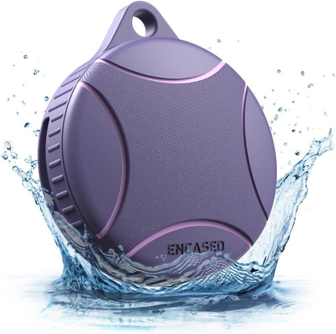 Encased Waterproof Airtag Case Compatible with Apple Airtag Keychain Holder Black Purple - 2 Pack...